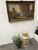 Antieke beschilderde melkbus / siervat – handgeschilderd bloemenmotief – landelijk / brocante - Afbeelding 3