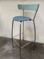 Vintage bar krukken set van 4 – Mint & Ocean Blue – Industrieel frame - Afbeelding 3